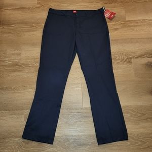 Dickies Girl's Stretch Pant Classic Straight Leg Size 17 Navy Blue Pants NWT